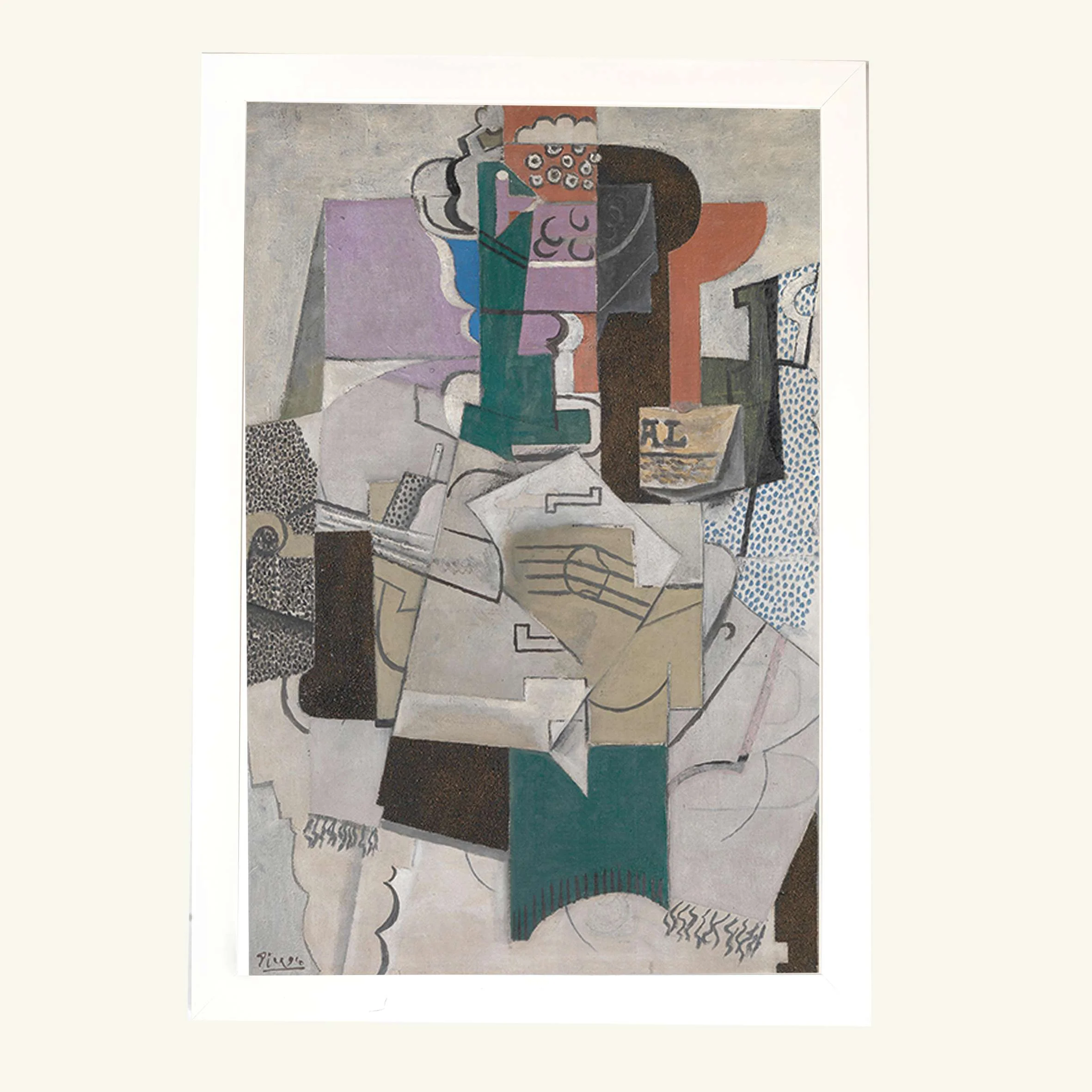 Φωτογραφία προϊόντος: HOPER Αφίσα Picasso Fruit Dish, Bottle And Violi 61x91,5εκ Κορνίζα Ξύλινη Χρώμα Λευκό Με Ακρυλικό Τζάμι Άθραυστο K1041-3