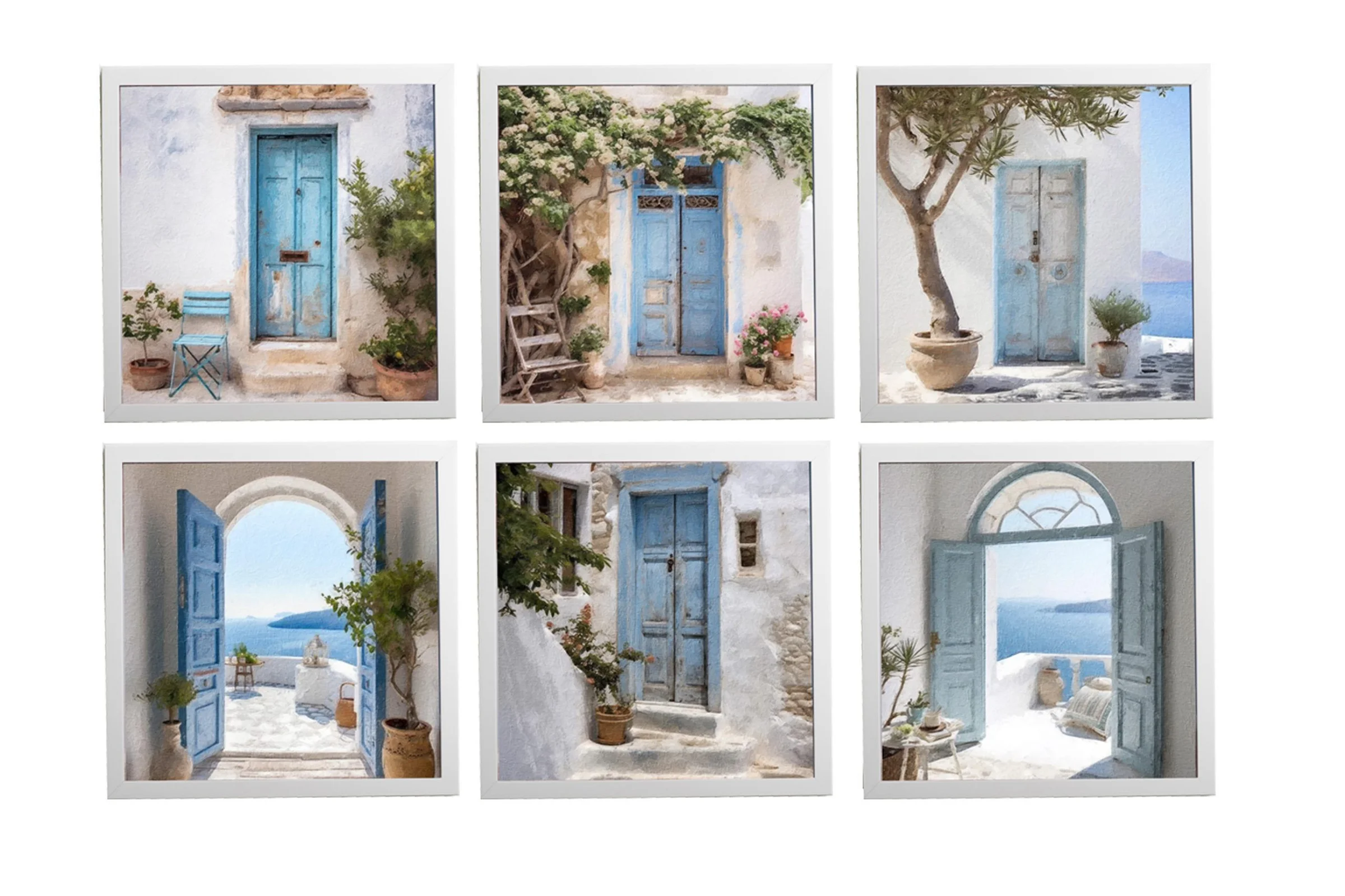Φωτογραφία προϊόντος: HOPER Θέμα (island ) 6 Κάδρα 37x37cm 6 κορνίζες ξύλινες χρώμα λευκό θέμα με πλαστικοποίηση (Κ 2033/3+ island)