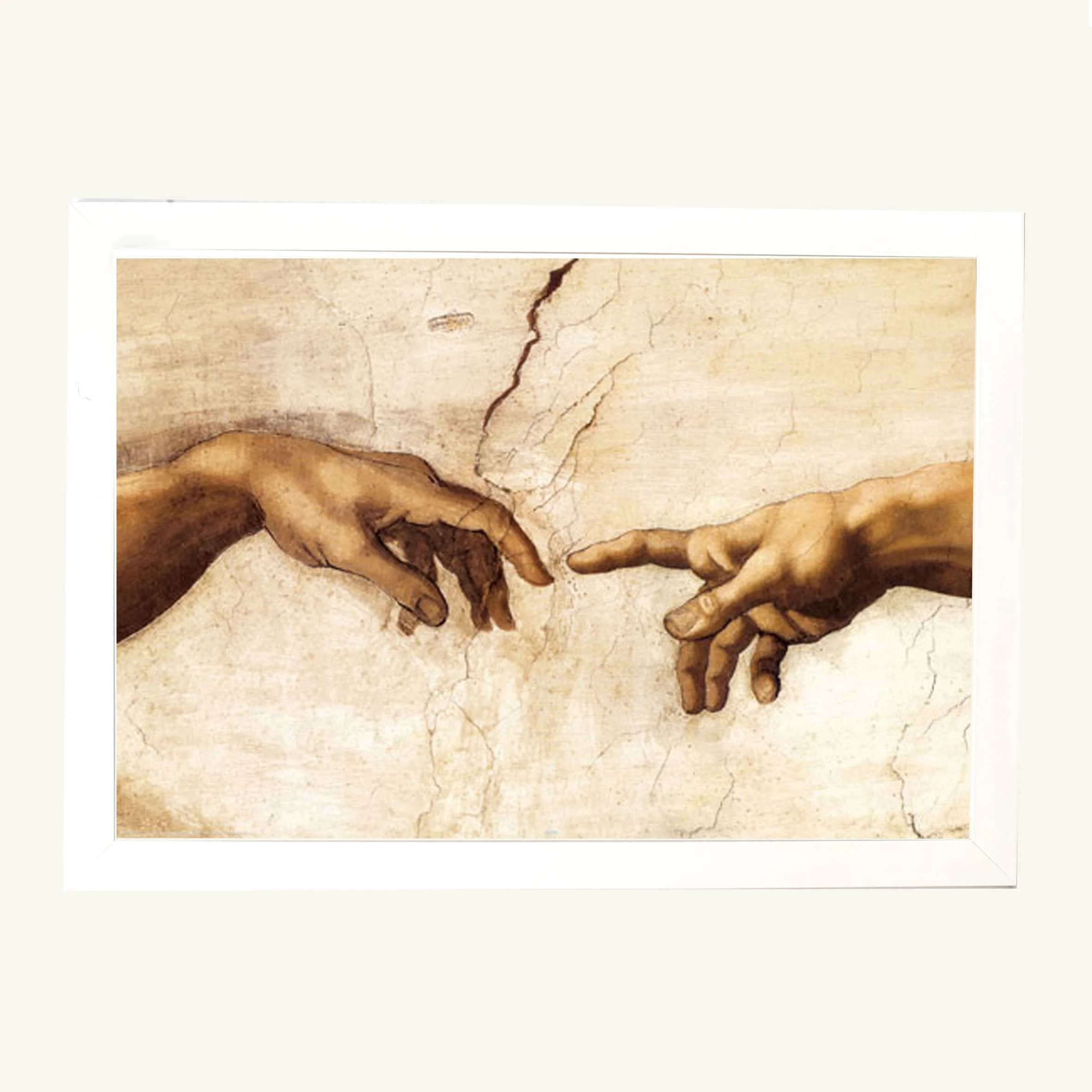 Φωτογραφία προϊόντος: HOPER Αφίσα Αφίσα Michelangelo Creation Of Adam 61x91,5εκ Κορνίζα Ξύλινη Χρώμα Λευκό Με Ακρυλικό Τζάμι Άθραυστο K1041-3