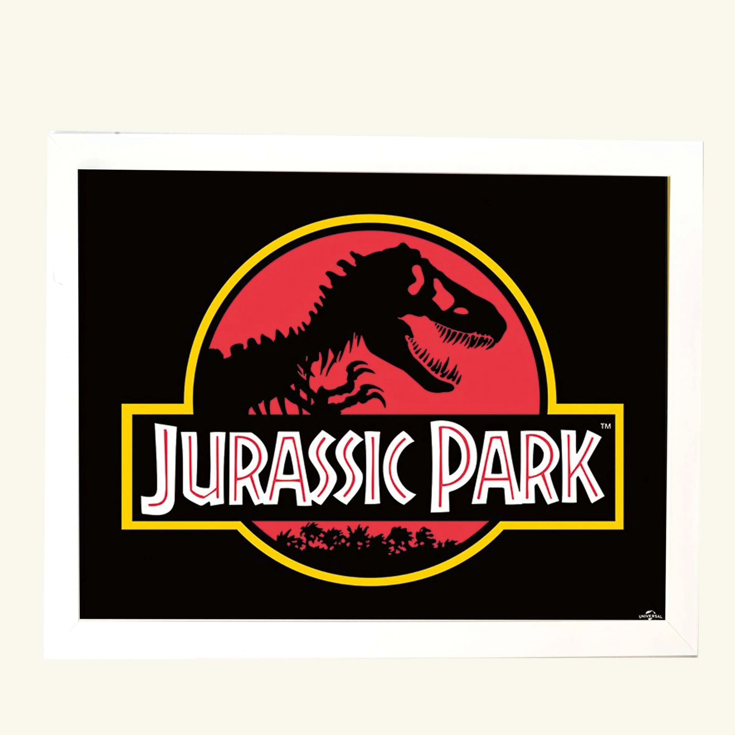 Φωτογραφία προϊόντος: HOPER Αφίσα Jurassic Park Classic Logo 40x50εκ Κορνίζα Ξύλινη Χρώμα Λευκό Με Τζάμι MAT K1041-3