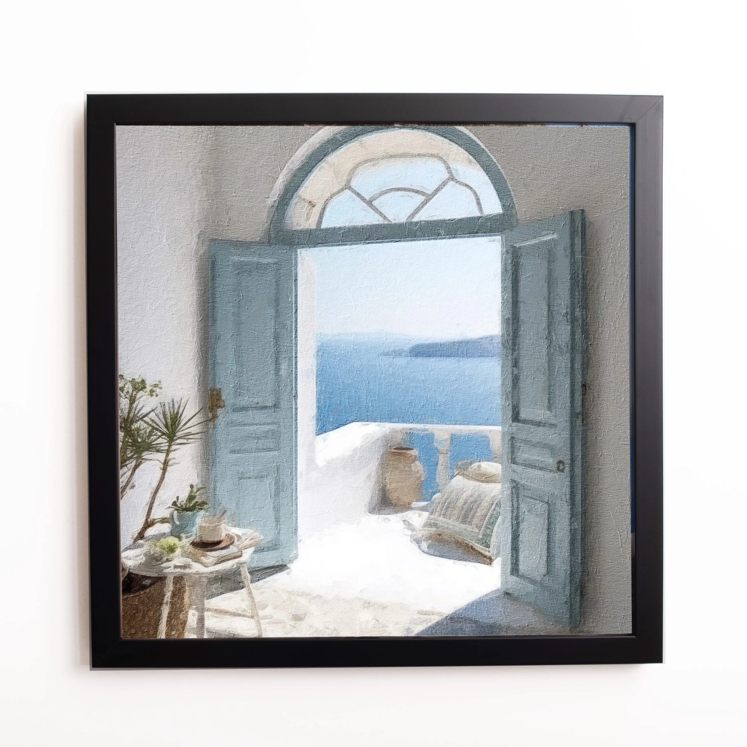 Φωτογραφία προϊόντος: HOPER Θέμα (island 7 ) 1 Κάδρο 37x37cm κορνίζα ξύλινη χρώμα μαυρο θέμα με πλαστικοποίηση (Κ 2033/3+7 island)