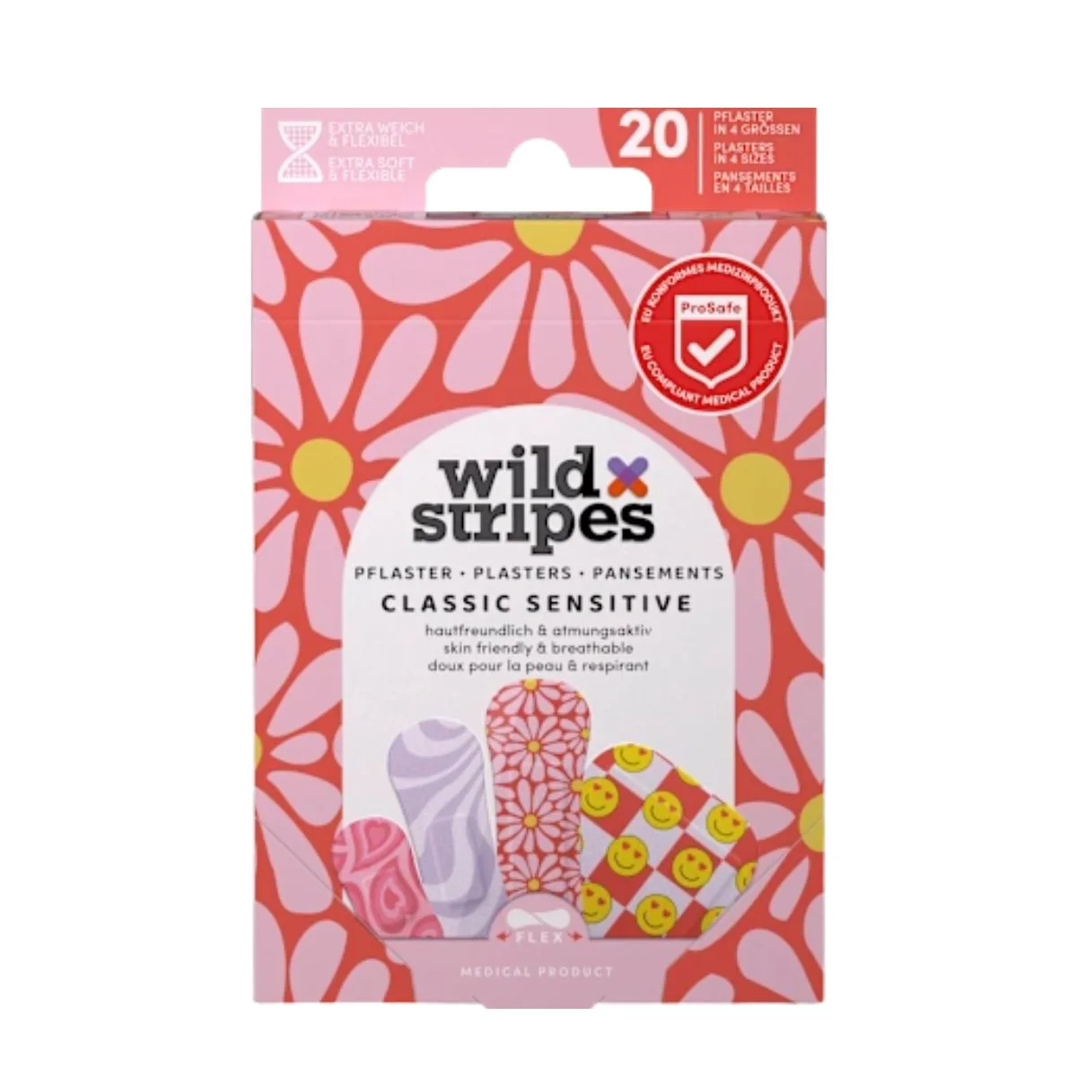 Φωτογραφία προϊόντος: Invisibobble Wild Stripes Classic Sensitive Pastel Fun Παιδικά Αυτοκόλλητα Επιθέματα 20τμχ