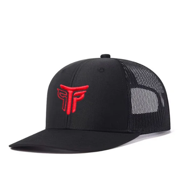 Φωτογραφία προϊόντος: Καπέλο Jockey Trucker Logo Κόκκινο Takeposition, χρώμα Μαύρο, 6 Panel Unisex Μαύρο 56-58cm