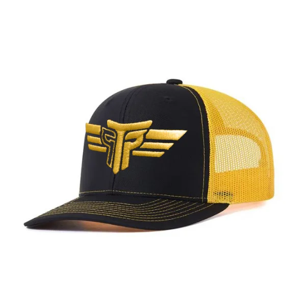 Φωτογραφία προϊόντος: Καπέλο Jockey Trucker 3D Κέντημα Logo Takeposition, χρώμα Μαύρο/ Κίτρινο, 6 Panel Unisex Μαύρο 56-58cm