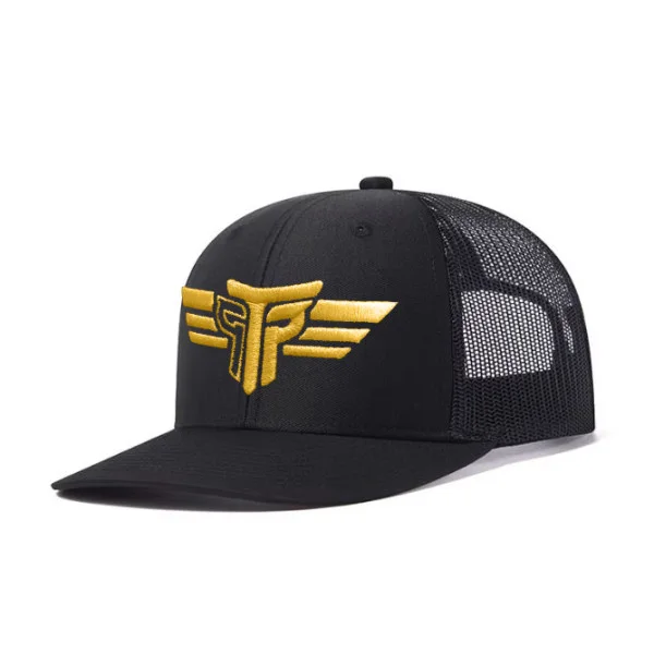 Φωτογραφία προϊόντος: Καπέλο Jockey Trucker 3D Κέντημα Logo Κίτρινο Takeposition, χρώμα Μαύρο, 6 Panel Unisex Μαύρο 56-58cm