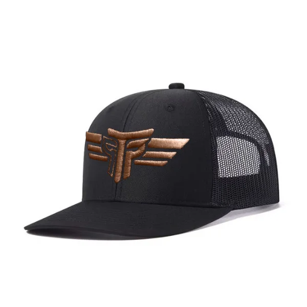 Φωτογραφία προϊόντος: Καπέλο Jockey Trucker 3D Κέντημα Logo Καφέ Takeposition, χρώμα Μαύρο, 6 Panel Unisex Μαύρο 56-58cm