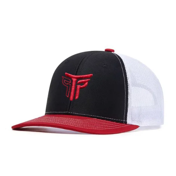 Φωτογραφία προϊόντος: Καπέλο Jockey Trucker Logo Κόκκινο Takeposition, χρώμα Μαύρο/ κόκκινο/ λευκό, 6 Panel Unisex Μαύρο 56-58cm
