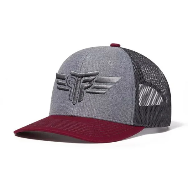 Φωτογραφία προϊόντος: Καπέλο Jockey Trucker 3D Κέντημα Logo Γκρι σκούρο Takeposition, χρώμα Γκρι/ Γραφίτη και Μπορντό, 6 Panel Unisex Μαύρο 56-58cm