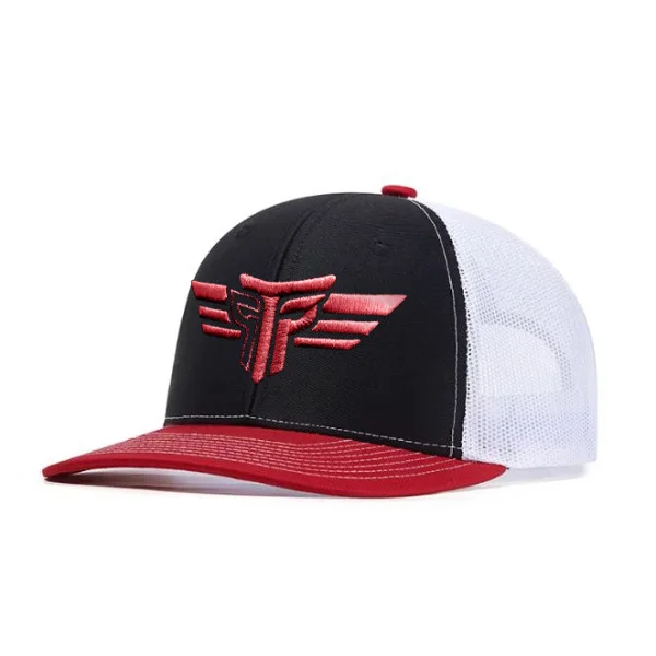 Φωτογραφία προϊόντος: Καπέλο Jockey Trucker 3D Κέντημα Logo Κόκκινο Takeposition, χρώμα Μαύρο/ κόκκινο/ λευκό, 6 Panel Unisex Μαύρο 56-58cm