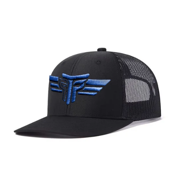 Φωτογραφία προϊόντος: Καπέλο Jockey Trucker 3D Κέντημα Logo Μπλε Takeposition, χρώμα Μαύρο, 6 Panel Unisex Μαύρο 56-58cm