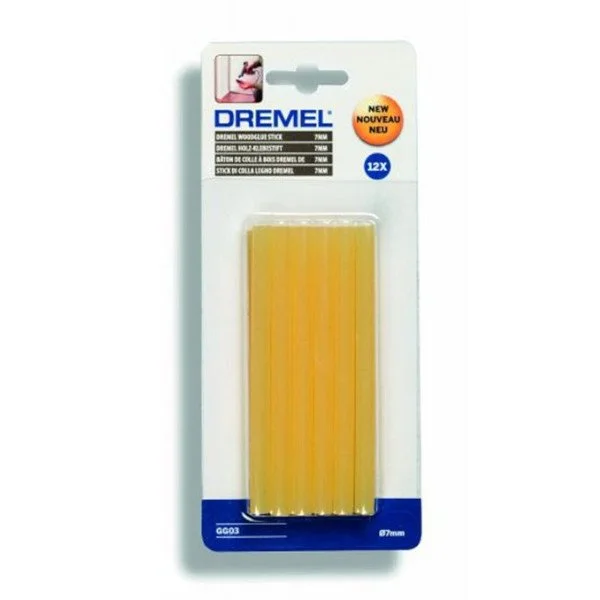 Φωτογραφία προϊόντος: DREMEL GG03 Ράβδοι Θερμαινόμενης Σιλικόνης Ξυλόκολλας 7mm Σετ 12τμχ (2615GG03JA)