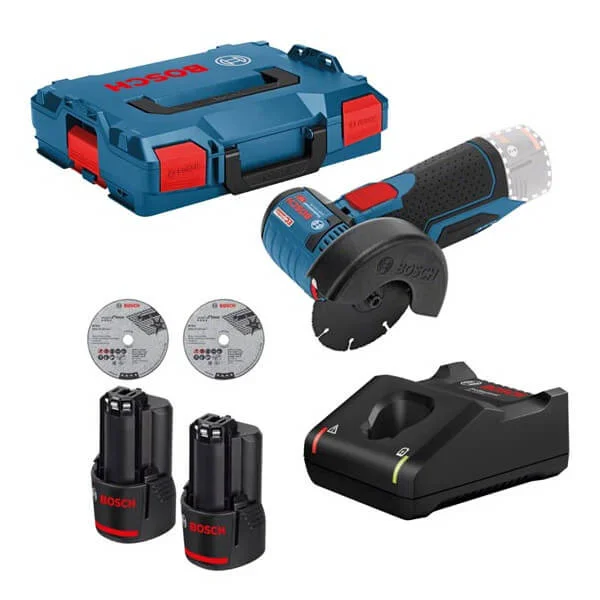 Φωτογραφία προϊόντος: BOSCH GWS 12V-76 Γωνιακός Τροχός Μπαταρίας 12V με 2 Μπαταρίες 3Ah και Φορτιστή (06019F200B)