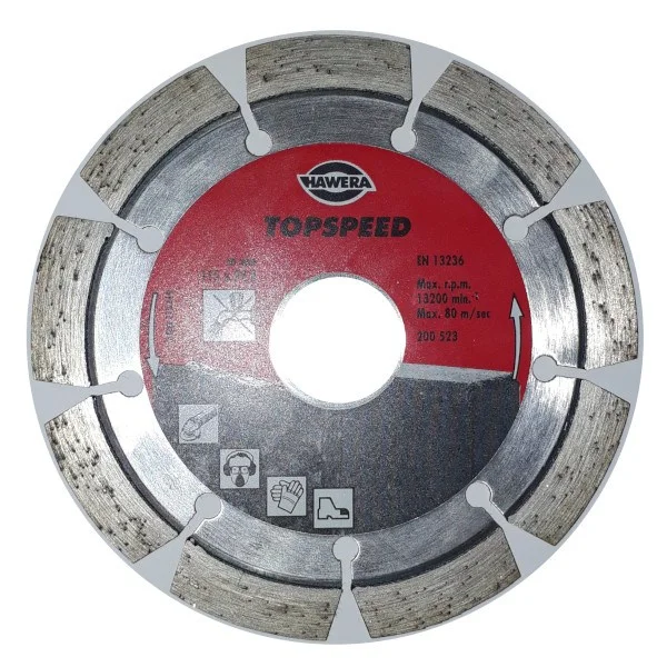 Φωτογραφία προϊόντος: HAWERA TOPSPEED 200523 Διαμαντόδισκος Κοπής Σκληρών Πετρωμάτων- Γρανίτη 115mm