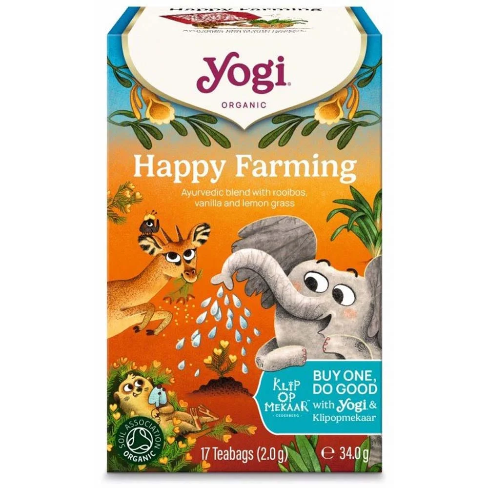 Φωτογραφία προϊόντος: Yogi Tea Happy Farming Βιολογικό Τσάι Rooibos 34g (17 φακελάκια) ΓΙ1280 Vegan Βιολογικό προϊόν Χορτοφαγικό Χωρίς γλουτένη