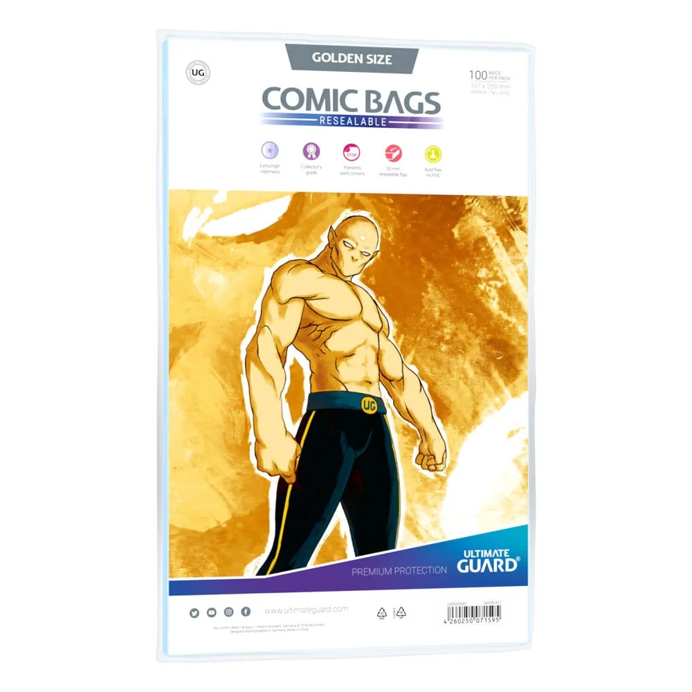 Φωτογραφία προϊόντος: Ultimate Guard Comic Bags Resealable (100) - Golden Size