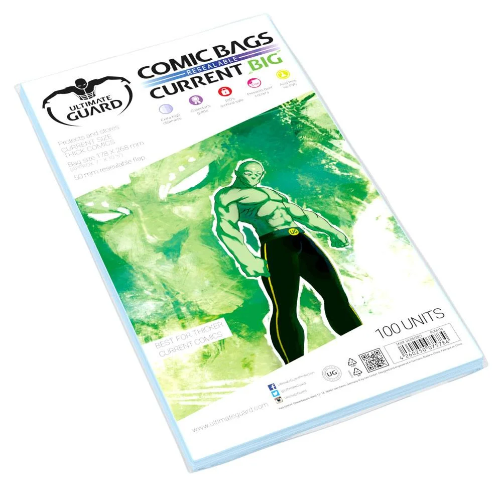 Φωτογραφία προϊόντος: Ultimate Guard Comic Bags Resealable (100) - Current Big Size