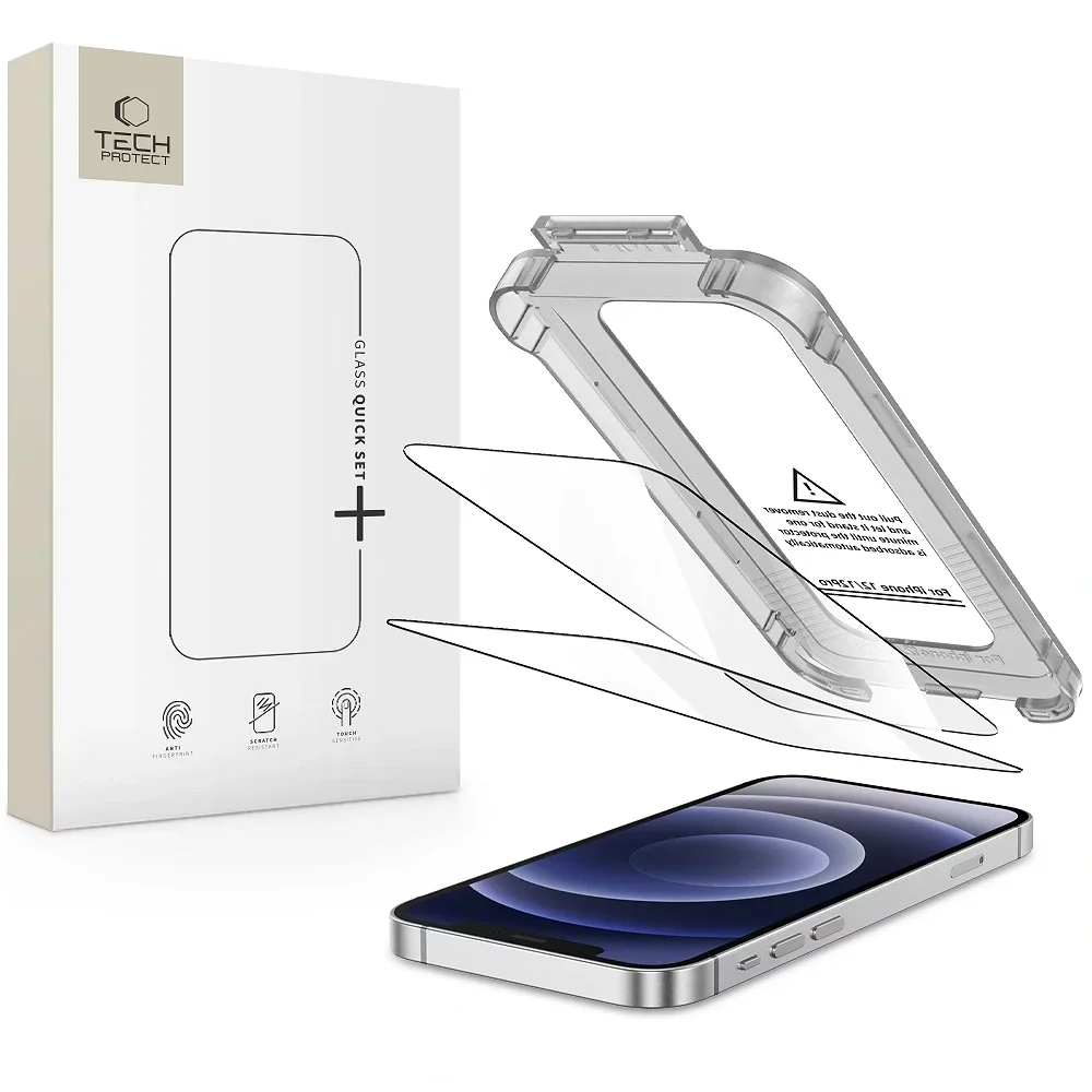 Φωτογραφία προϊόντος: Tech-Protect Quick Set+ 2-Pack Tempered Glass For iPhone 12 / 12 Pro Black