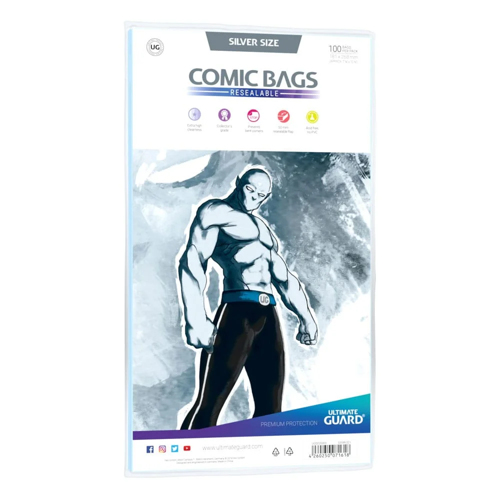 Φωτογραφία προϊόντος: Ultimate Guard Comic Bags Resealable (100) - Silver Size