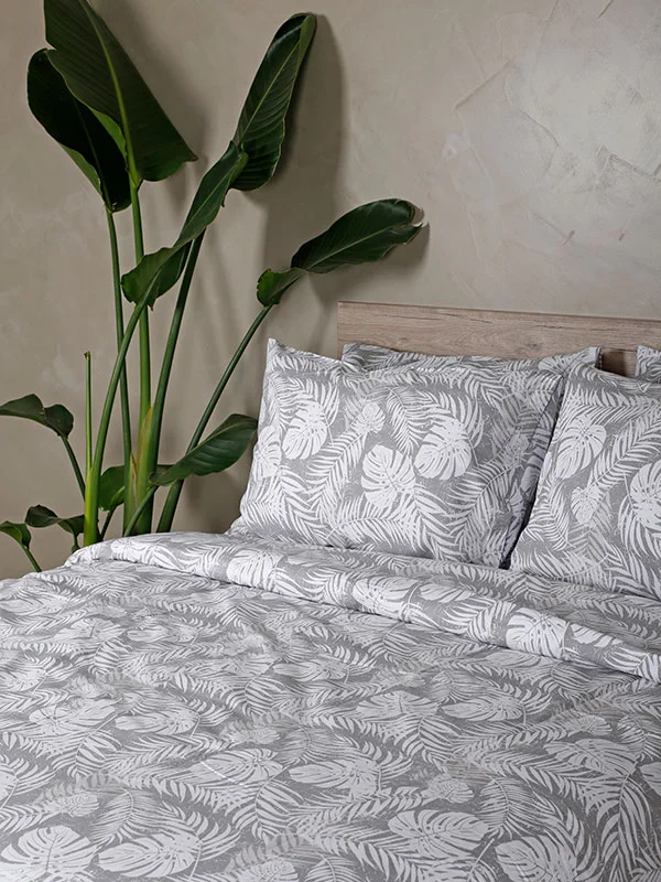 Φωτογραφία προϊόντος: ΣΕΤ ΣΕΝΤΟΝΙΑ COTTON FEELINGS 2038 GREY ΥΠΕΡΔΙΠΛΟ ΜΕ ΛΑΣΤΙXΟ 170X205+30 CM - SUNSHINE HOME