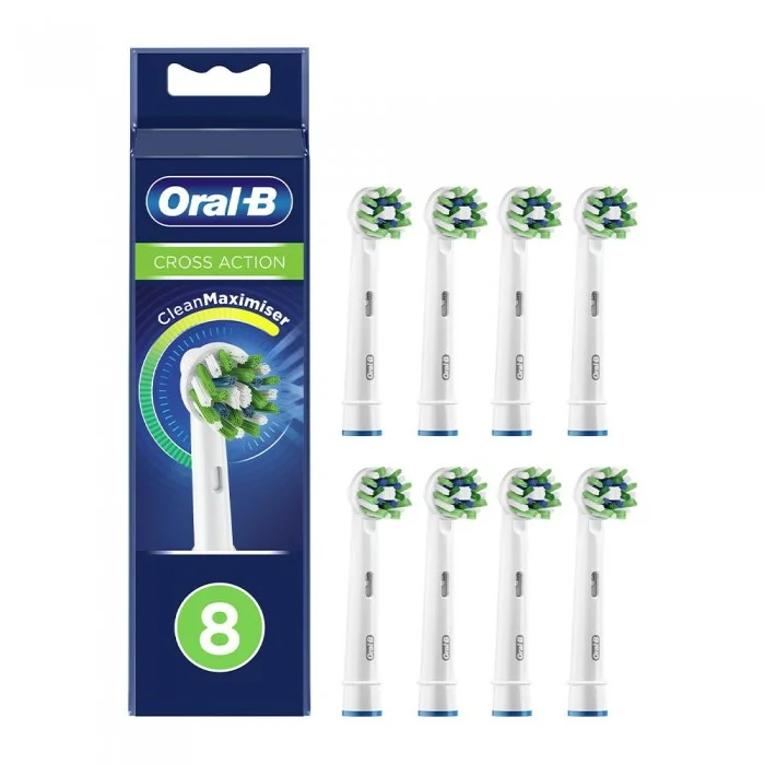 Φωτογραφία προϊόντος: BRAUN Oral-B CrossAction Electric Toothbrush Replacement Heads 8pcs White (80711280) (BRA80711280)