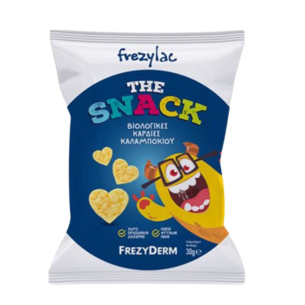 Φωτογραφία προϊόντος: Frezyderm Frezylac The Snack Organic Corn Hearts Βιολογικές Καρδίες Καλαμποκιού 30gr