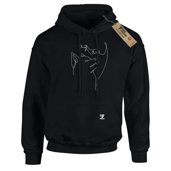 Φωτογραφία προϊόντος: Κέντημα Love my Dog σε Unisex Ενηλίκων φούτερ με κουκούλα Takeposition – Μαύρο