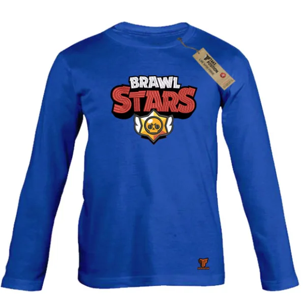 Φωτογραφία προϊόντος: Κέντημα Brawl Stars σε Παιδικό Μπλουζάκι Μακρυμάνικο Takeposition – Μπλε Royal