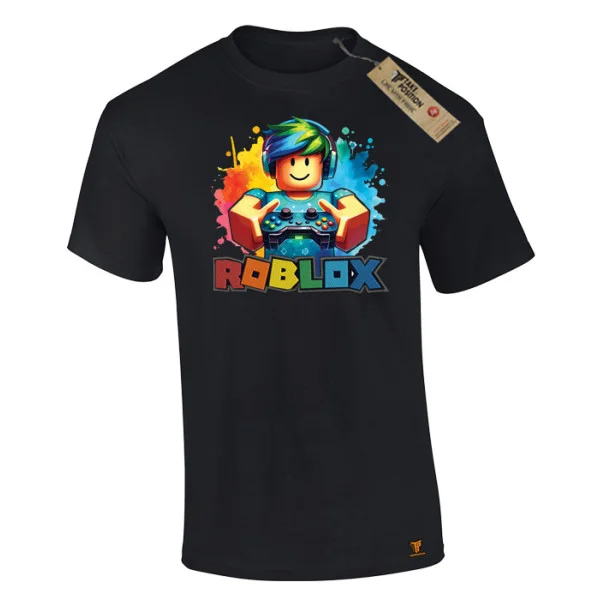 Φωτογραφία προϊόντος: Κέντημα και στάμπα Roblox σε Ανδρικό Μπλουζάκι Βαμβακερό Takeposition σε Μαύρο