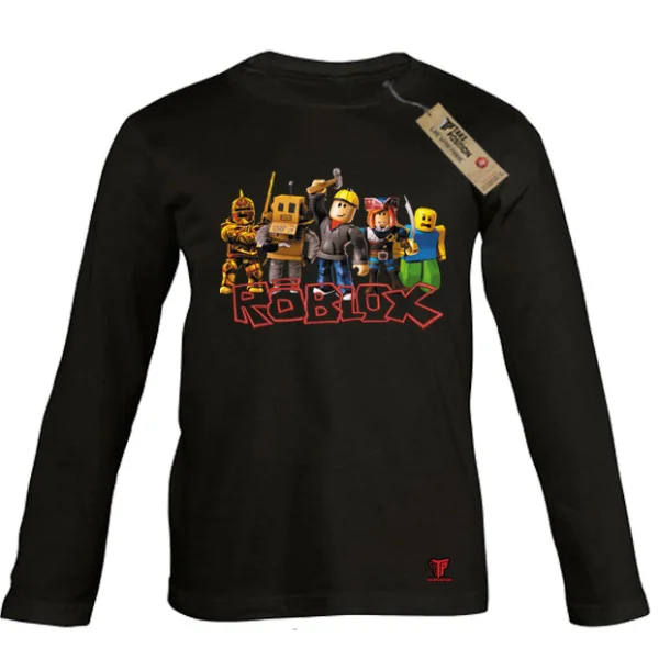 Φωτογραφία προϊόντος: Κέντημα σε Στάμπα Roblox σε Παιδικό Μπλουζάκι Μακρυμάνικο Takeposition – Μαύρο