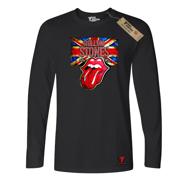 Φωτογραφία προϊόντος: Κεντημένη στάμπα Rolling Stones σε Ανδρική Μπλούζα Μακριά Μανίκια Takeposition, Μαύρο | 214-333-7530
