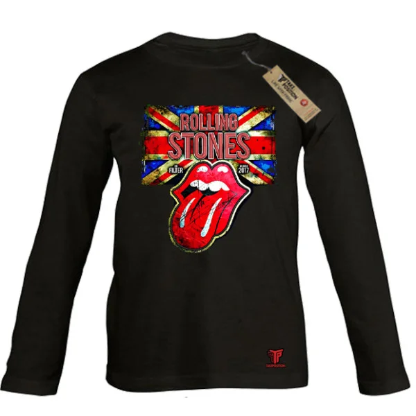 Φωτογραφία προϊόντος: Κεντημένη στάμπα Rolling Stones σε Παιδικό Μπλουζάκι Κοντομάνικο Takeposition, Μαύρο | 214-814-7530