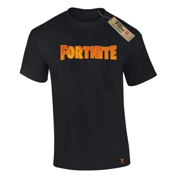Φωτογραφία προϊόντος: Κέντημα και στάμπα Fortnite logo σε Ανδρικό Μπλουζάκι Βαμβακερό Takeposition σε Μαύρο
