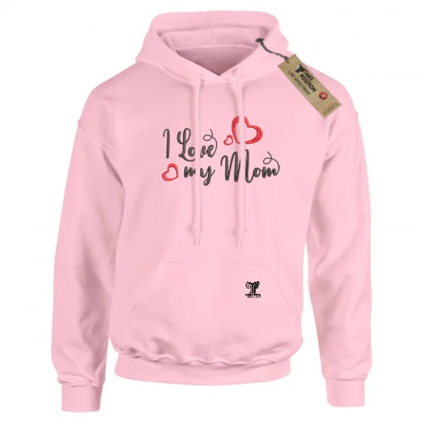 Φωτογραφία προϊόντος: Κέντημα Best Mom σε Unisex Ενηλίκων φούτερ με κουκούλα Takeposition – Ροζ