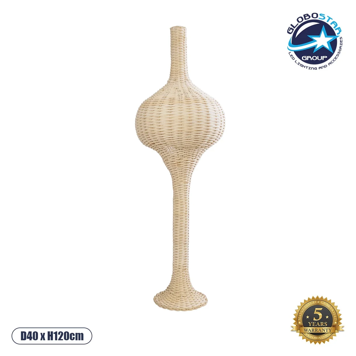 Φωτογραφία προϊόντος: GloboStar® ALADDIN 02050 Boho Επιδαπέδιο Φωτιστικό Μονόφωτο 1 x E27 AC220-240V IP20 - Φ40 x Υ120cm - Μπεζ Μπαμπού Πλέγμα - 5 Χρόνια Εγγύηση