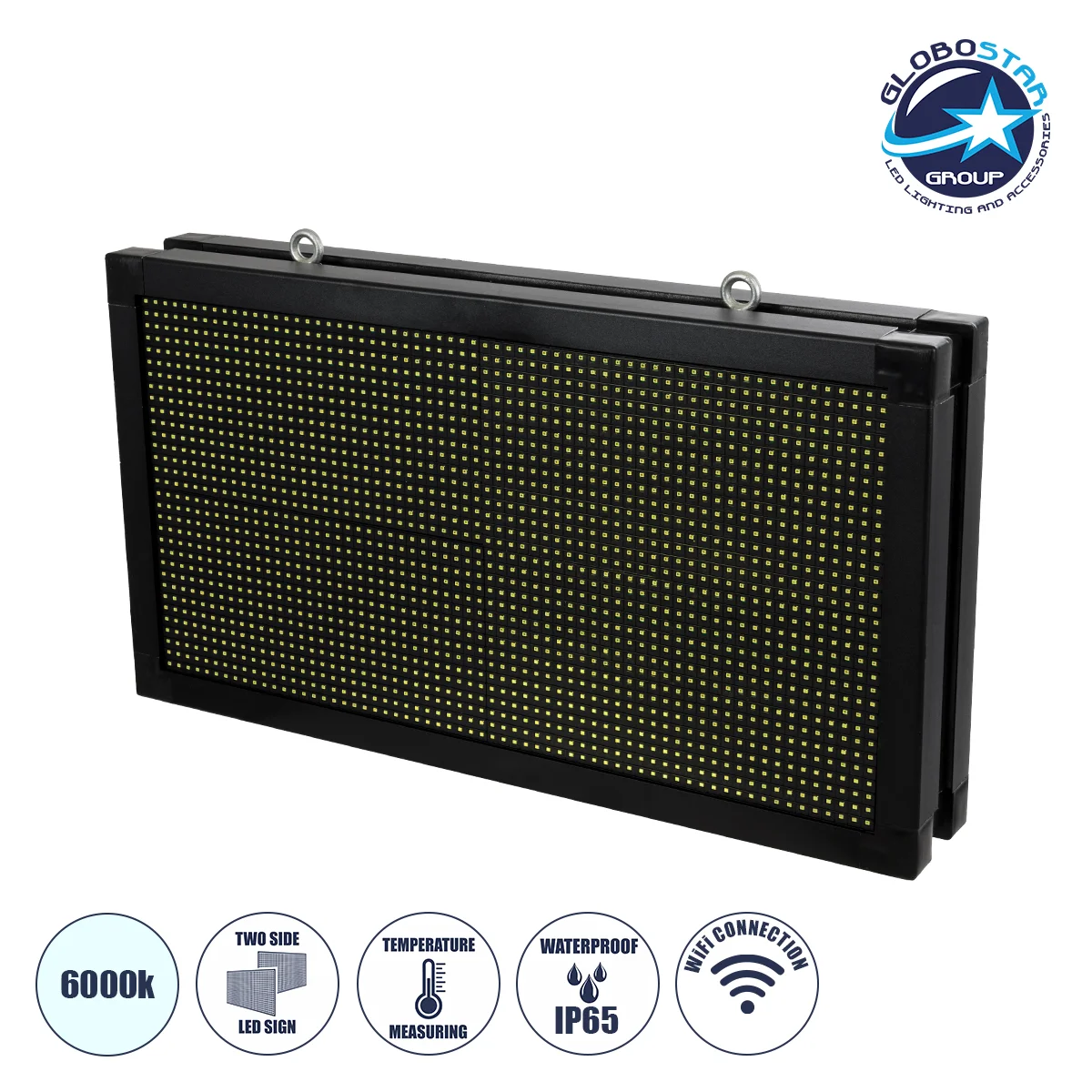 Φωτογραφία προϊόντος: GloboStar® DISPLAY 90796 LED Scrolling Display 64x32cm - Κυλιόμενη Ψηφιακή Πινακίδα / Επιγραφή Διπλής Όψης P10 LED SMD AC 220-240V - Λειτουργία μέσω Wi-Fi με Εφαρμογή APP - Αισθήτη