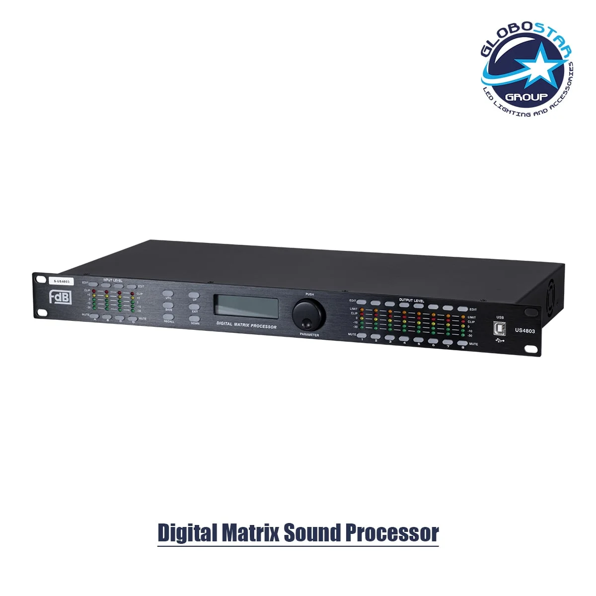 Φωτογραφία προϊόντος: GloboStar® FDB US4803 98021 Audio Processor - Επαγγελματικός Επεξεργαστής Ήχου 4in + 8out - 32-bit DSP SHARC Processor - Frequency Response 20Hz-20Khz DR115DBu - AC 220V/50-60Hz -