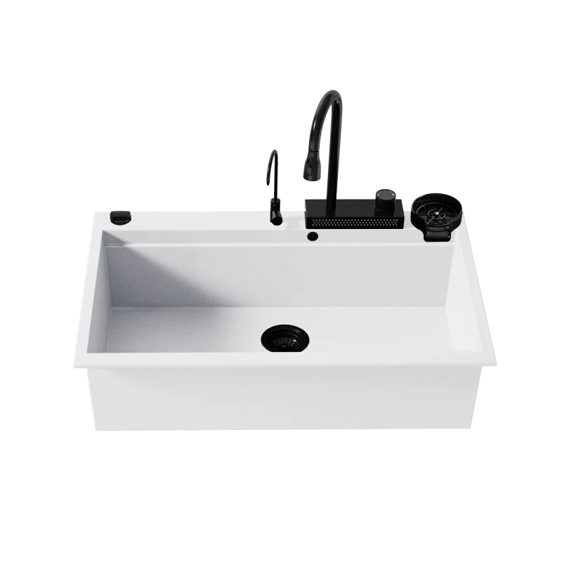 Φωτογραφία προϊόντος: Νεροχύτης Sanitec Multi Ultra Granite 79X50 850-Bianco-Black