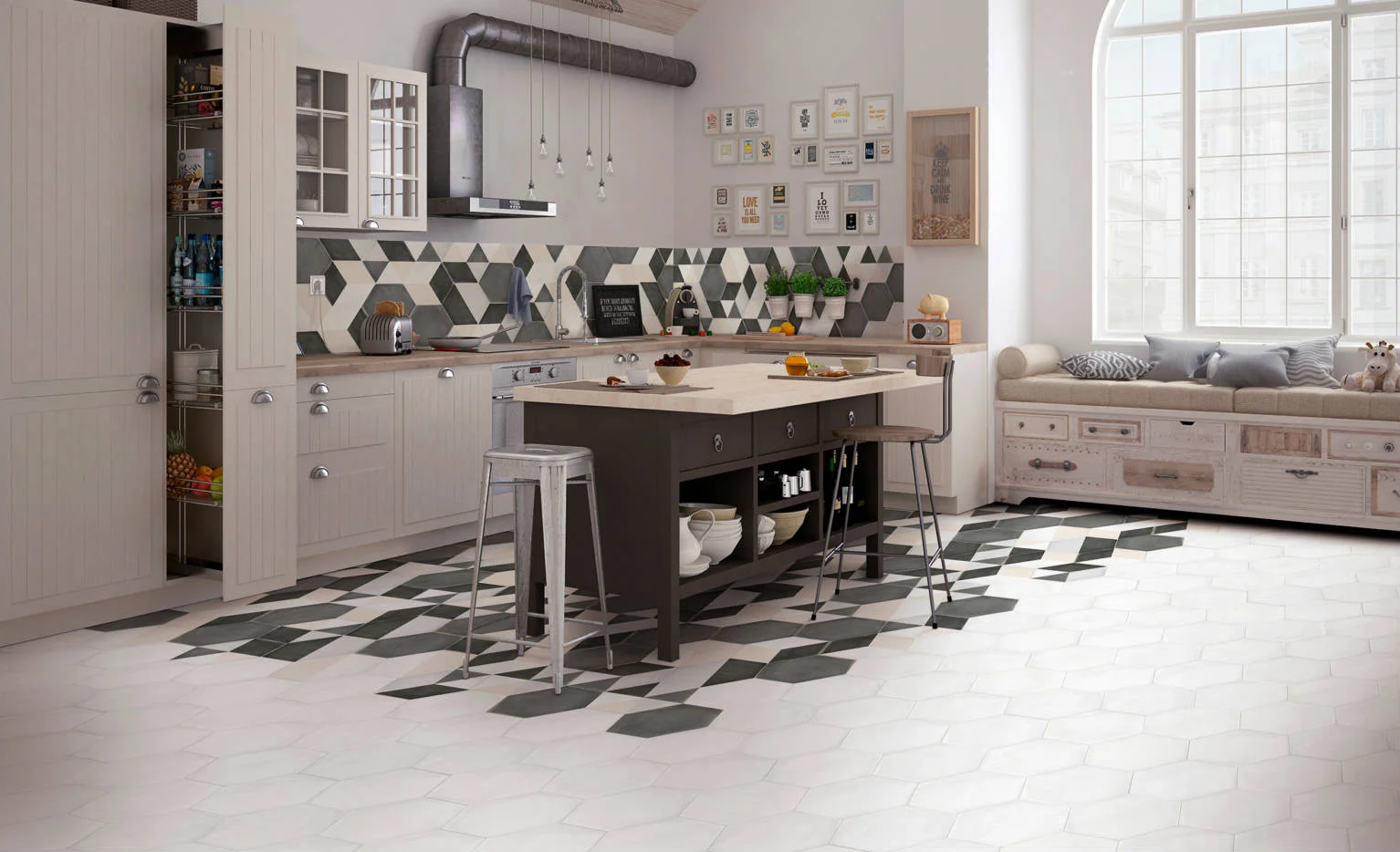Φωτογραφία προϊόντος: KEROS CERAMICA Πλακάκι Δαπέδου KEROS HEXA BOREAL BLANCO 23X27εκ.
