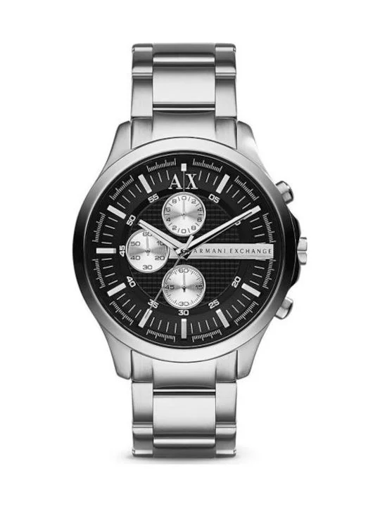 Φωτογραφία προϊόντος: Armani Exchange Ανδρικό Ρολόι 46mm Μπαταρίας με Ασημί Μεταλλικό Μπρασελέ