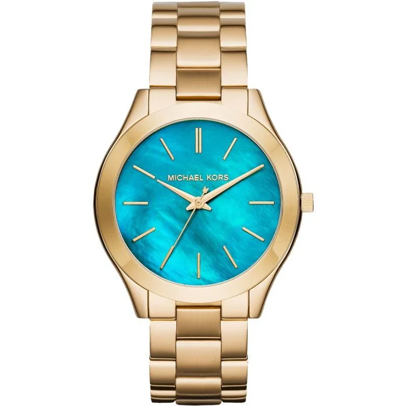 Φωτογραφία προϊόντος: Michael Kors Γυναικείο Ρολόι Με Χρυσό Μπρασελέ Και Μπλε Καντράν