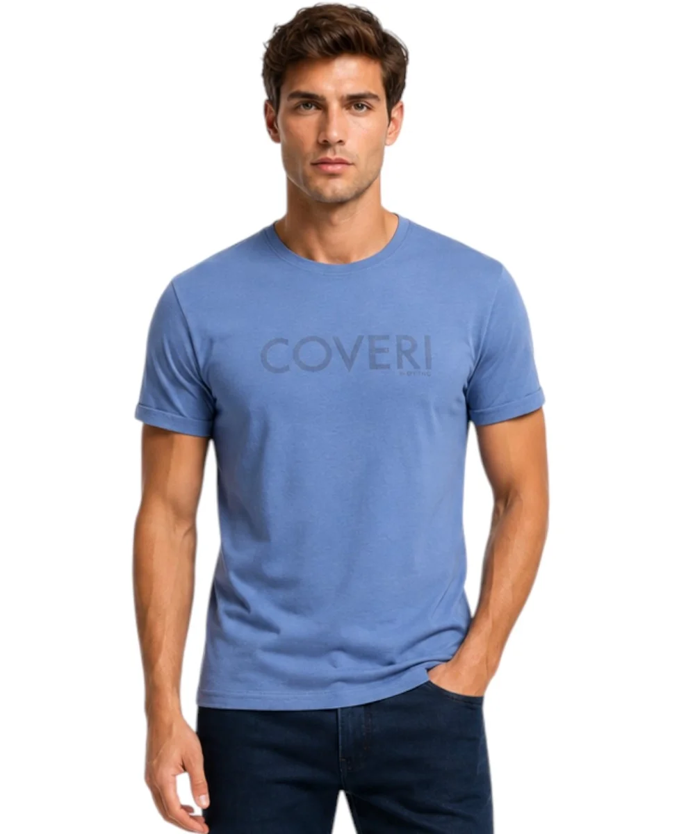 Φωτογραφία προϊόντος: Coveri Moving - Ανδρικό Κοντομάνικο Μπλουζάκι T-Shirt TJ5015-JEANS Μπλε