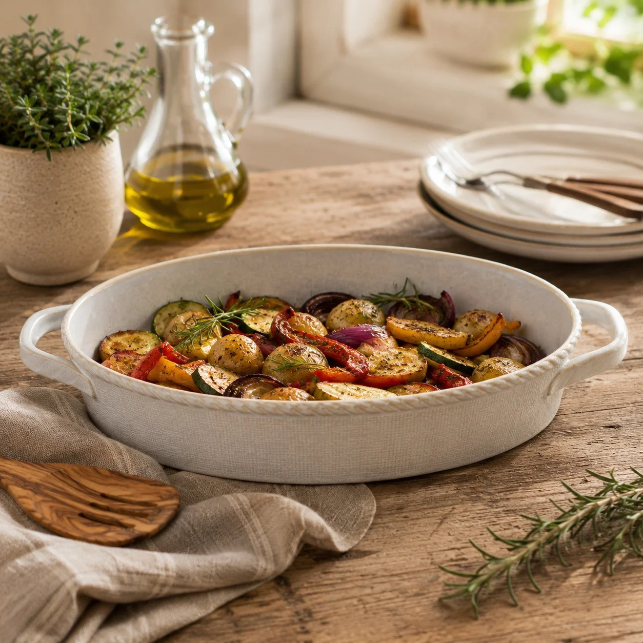 Φωτογραφία προϊόντος: HOME FASHION ACCESSORIES HFA Ταψί Πυρίμαχο Οβάλ 41,5cm Canvas Sky