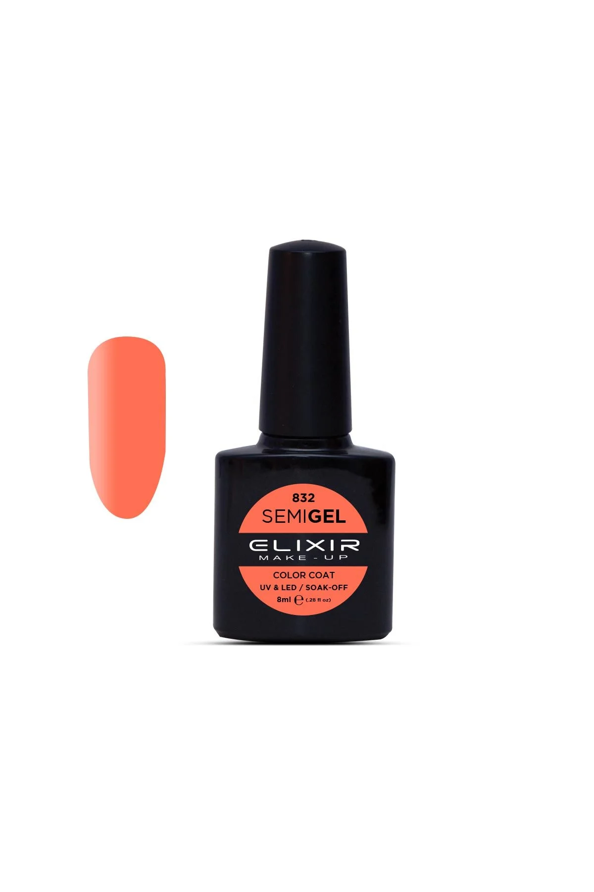 Φωτογραφία προϊόντος: Elixir ημιμόνιμο βερνίκι 8ml 832 (Red Orange)