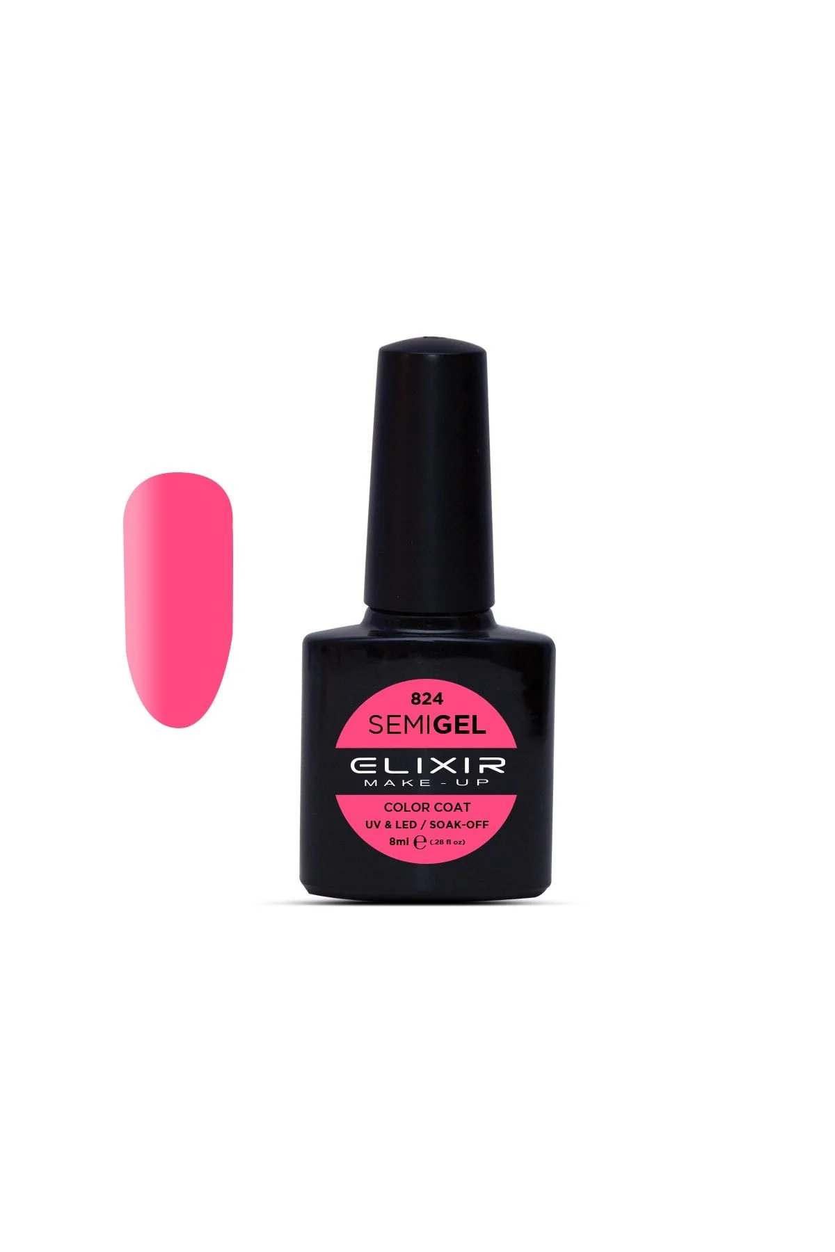 Φωτογραφία προϊόντος: Elixir Ημιμόνιμο βερνίκι 8ml 824 (Fluorescent pink)
