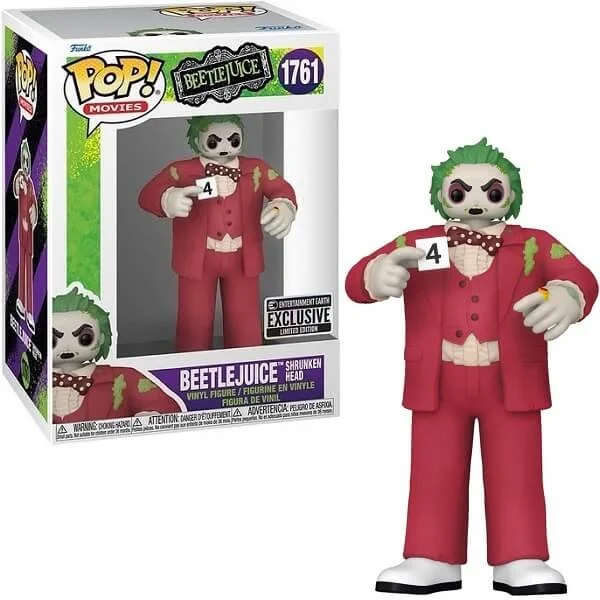 Φωτογραφία προϊόντος: Funko POP Movies Beetlejuice - Beetlejuice Shrunken Head 1761 Vinyl Figure Entertainment Earth Limited Edition Exclusive