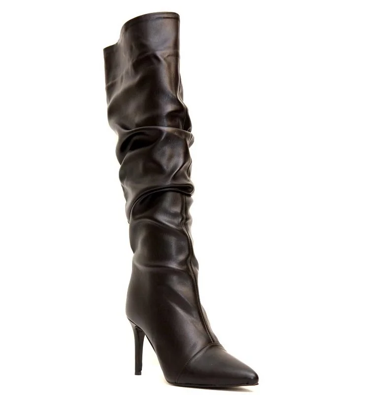 Φωτογραφία προϊόντος: Anteos Shoes 81537 Γυναικεία Μπότα Eco-Leather σε Μαύρο χρώμα με Fleece ζεστή επένδυση