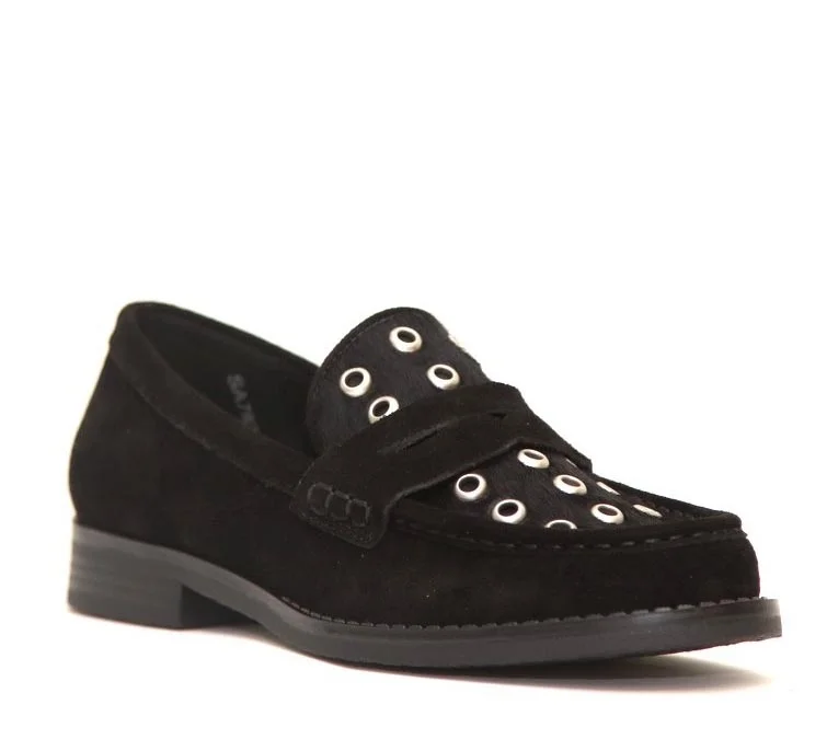Φωτογραφία προϊόντος: top3shoes Top3 Shoes SA782 Γυναικεία Loafers από Δέρμα Καστόρι σε Μαύρο χρώμα