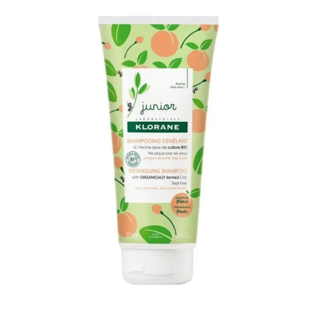 Φωτογραφία προϊόντος: Klorane,Klorane Junior /Bébé Klorane Demelant Junior Shampoo Παιδικό Σαμπουάν για Εύκολο Ξέμπλεγμα Άρωμα Ροδάκινο 3 ετών+, 200ml