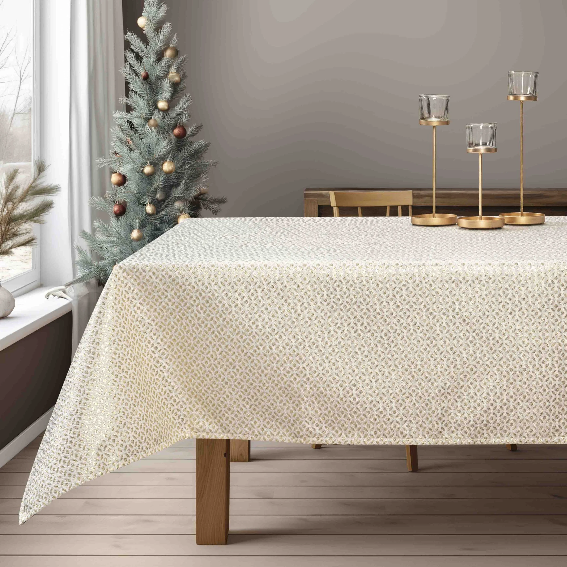 Φωτογραφία προϊόντος: Beauty Home ΤΡΑΠΕΖΟΜΑΝΤΗΛΟ ΖΑΚΑΡ ΕΚΡΟΥ- ΧΡΥΣΟ - 135 x 180 cm