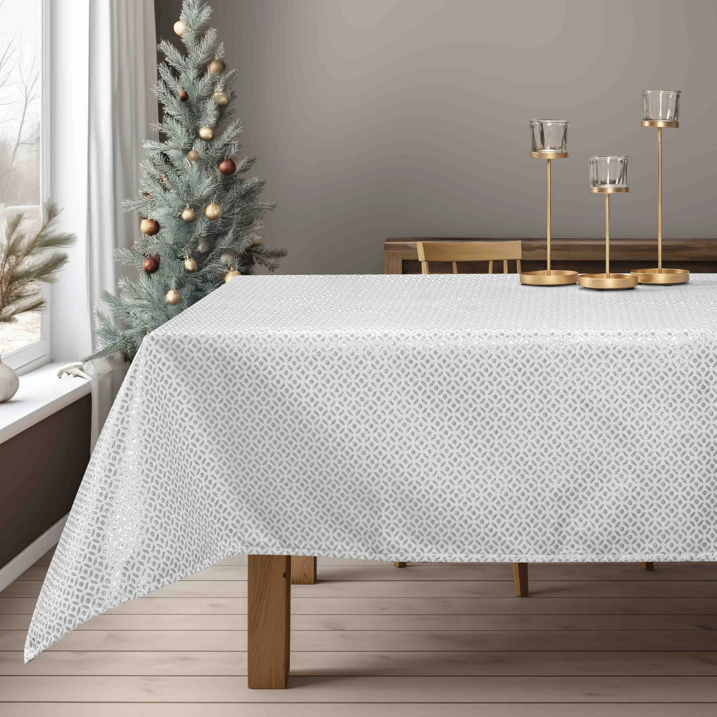 Φωτογραφία προϊόντος: Beauty Home ΤΡΑΠΕΖΟΜΑΝΤΗΛΟ ΖΑΚΑΡ ΕΚΡΟΥ-ΑΣΗΜΙ - 135 x 220 cm
